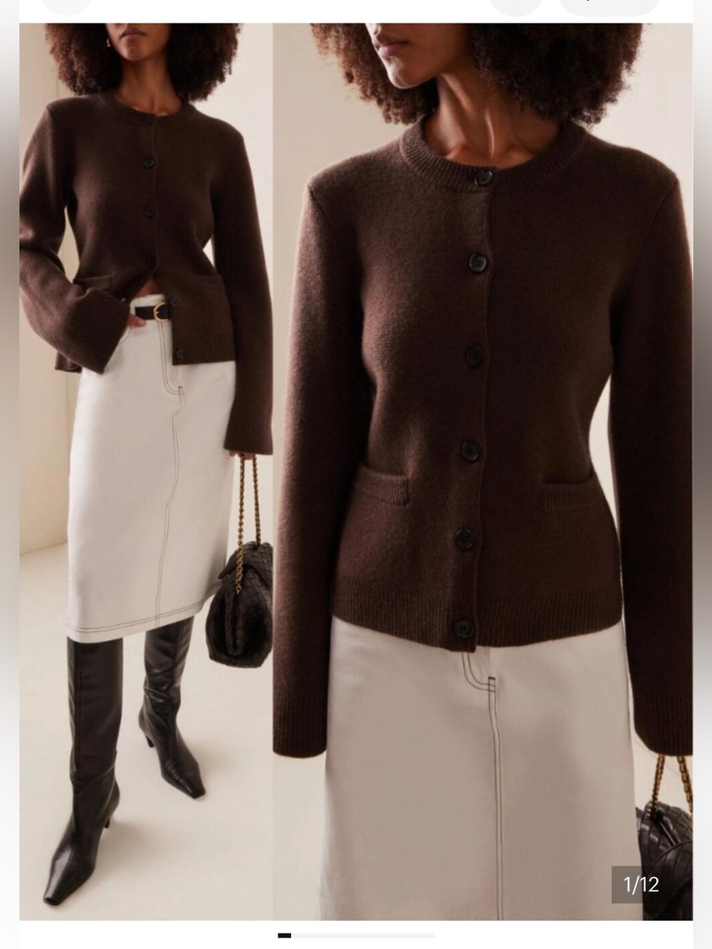 Jenni Kayne Cooper Cardigan
Chocolate Brown Wool Cashmere
Size S